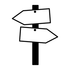 wooden guide signal on white background