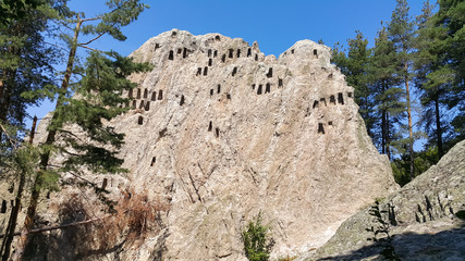 Antique Thracian Sanctuary Eagle Rocks near town of Ardino, Kardzhali Region, Bulgaria