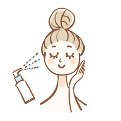 スキンケア　ミスト　女性