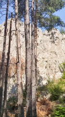 Antique Thracian Sanctuary Eagle Rocks near town of Ardino, Kardzhali Region, Bulgaria