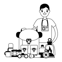 people equipment camping
