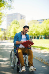 Student in wheelchair