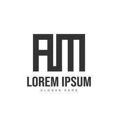 AM Logo template design. Initial letter logo design