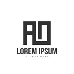 AO Logo template design. Initial letter logo design