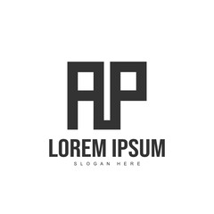 Fototapeta AP Logo template design. Initial letter logo design obraz