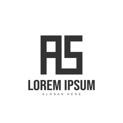 AS Logo template design. Initial letter logo design