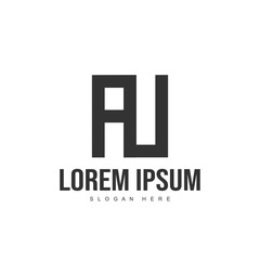AU Logo template design. Initial letter logo design