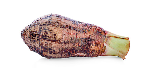 Taro, sliced of taro isolated on white background