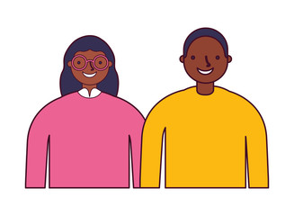 couple characters on white background