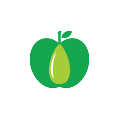 green sweet apple brand logo vector