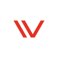 letters wv simple geometric brand logo 