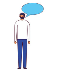 man character with speech bubble