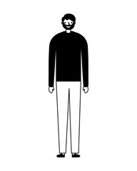 man standing on white background