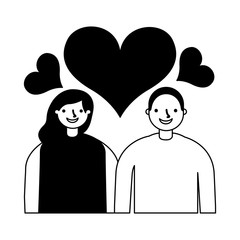 couple in love romantic hearts