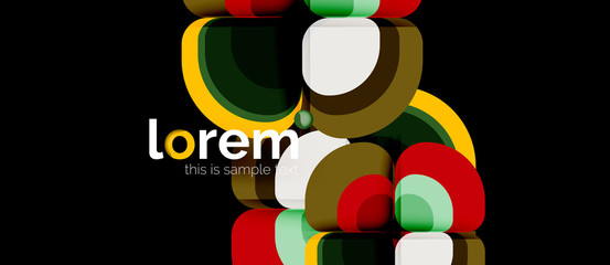 Round triangles geometric shapes composition