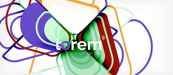 Colorful trendy geometric shapes background