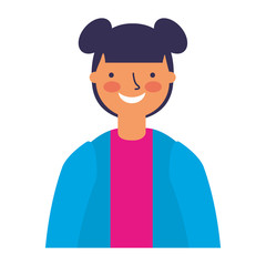 portrait smiling girl young character