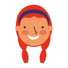 happy young girl face character