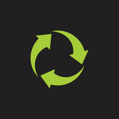 circle green arrows recycle symbol vector