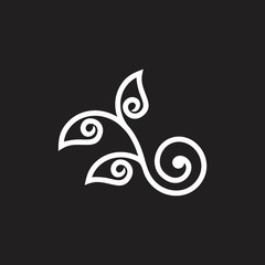 spiral line art plant shape brand vector