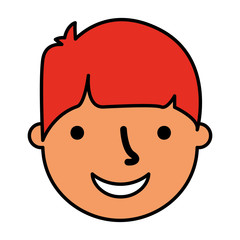 happy young boy face character