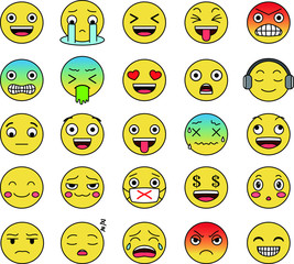 Pop Funny cute emoticon set