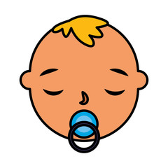 cute baby boy face with pacifier