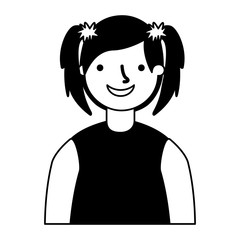 portrait smiling girl young character