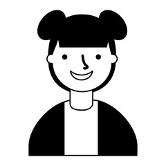 portrait smiling girl young character