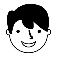 happy young boy face character