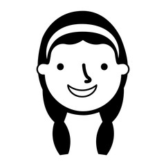 happy young girl face character