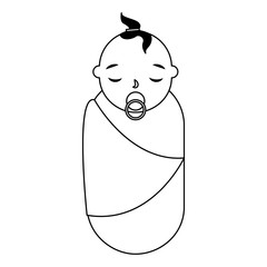 cute baby girl with pacifier