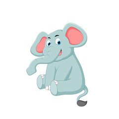 vector illustration of elephant cartoon