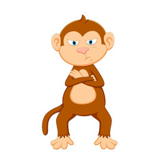 Naklejka premium vector illustration of a cute cartoon monkey