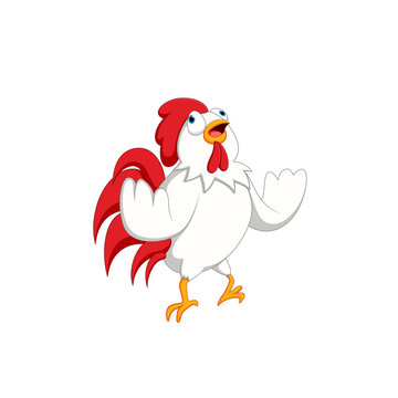 vector illustration of a cartoon rooster