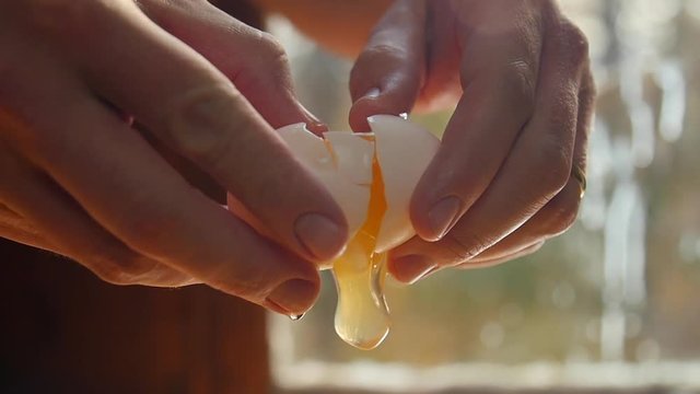 Cracking Open An Egg In Slow Motion