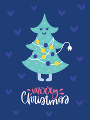 Colorful Christmas vector card