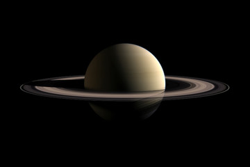 The planet of Saturn. Rings of the planet Saturn. Computer graph - obrazy, fototapety, plakaty