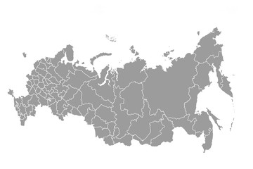 Schematic map of Russia on a white background