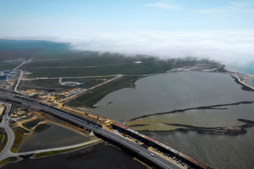Crimean bridge before the opening of traffic on it. Grandiose co
