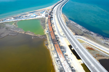 Crimean bridge before the opening of traffic on it. Grandiose co