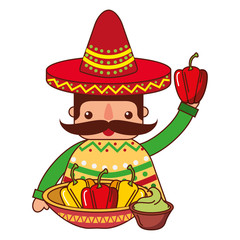 mexican man with hat and food