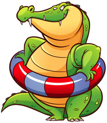 Naklejka premium Ilustracja wektorowa Cartoon krokodyla