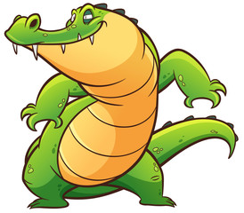 Obraz premium Ilustracja wektorowa Cartoon krokodyla