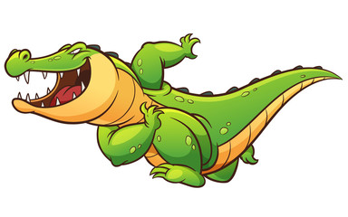 Naklejka premium Ilustracja wektorowa Cartoon krokodyla