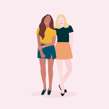 Two diverse independent women vector