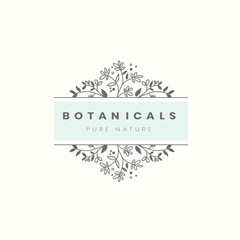 Botanical style badge design vector
