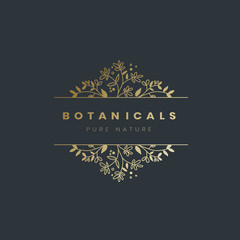 Botanical style badge design vector