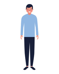 man standing character white background