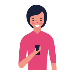 woman using cellphone device